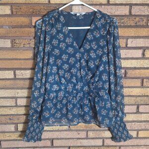 Walter Baker Blue Medium Floral Blouse